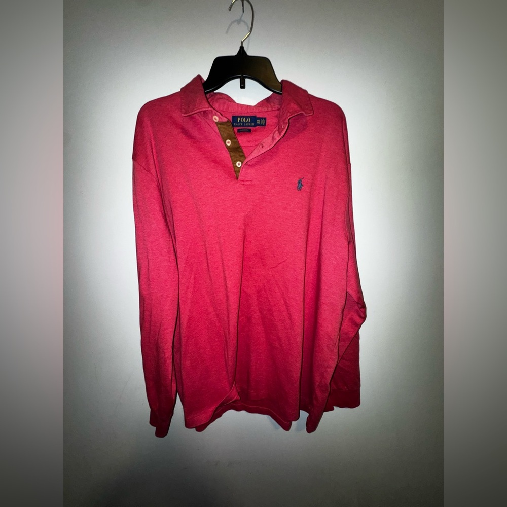 Ralph Lauren Red Polo Shirt Classic Knit Design